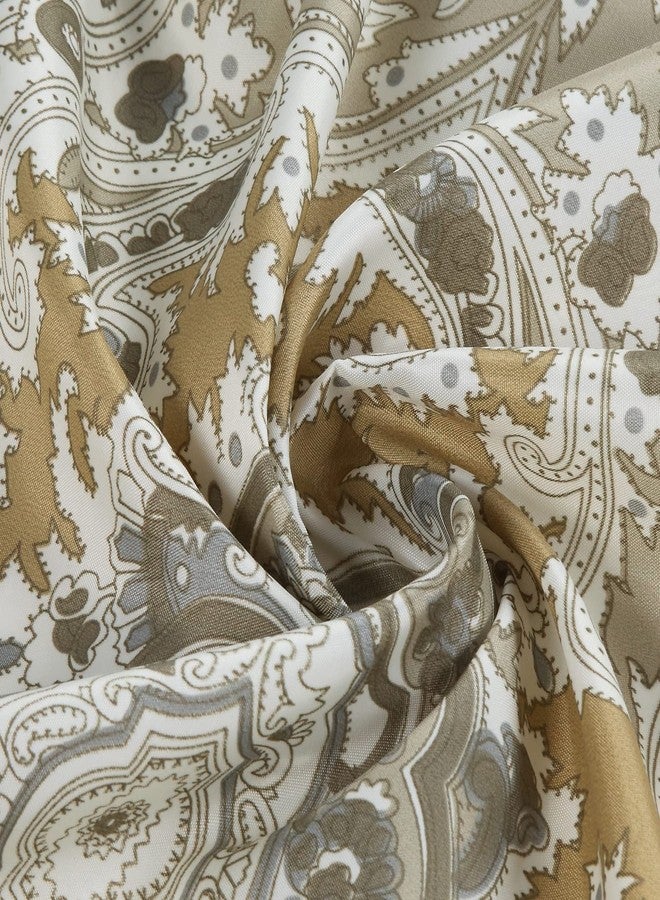 MVSUTA Palermo Vintage Gray Pinted Paisley Window Curtain Pair,Farmhouse Taupe 2 Panels Set,Each 42" W x 63" L and Total 84" Wide and 63" Long - Image 3